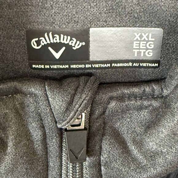 Callaway Quilted Golf Jacket Full Zip Mens XXL 2XL Gray/ Black - Polyester - Picture 4 of 14